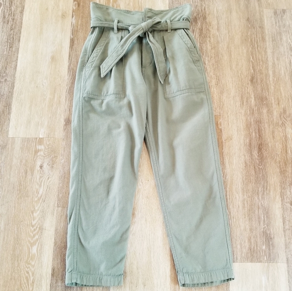 Citizens of Humanity Noelle Cropped Belted Relaxed Tapered Fit Paper Bag Waist - Picture 7 of 16